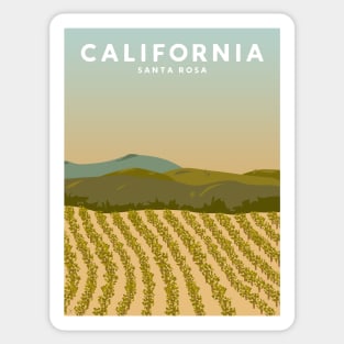 Santa Rosa, California Travel Poster Sticker